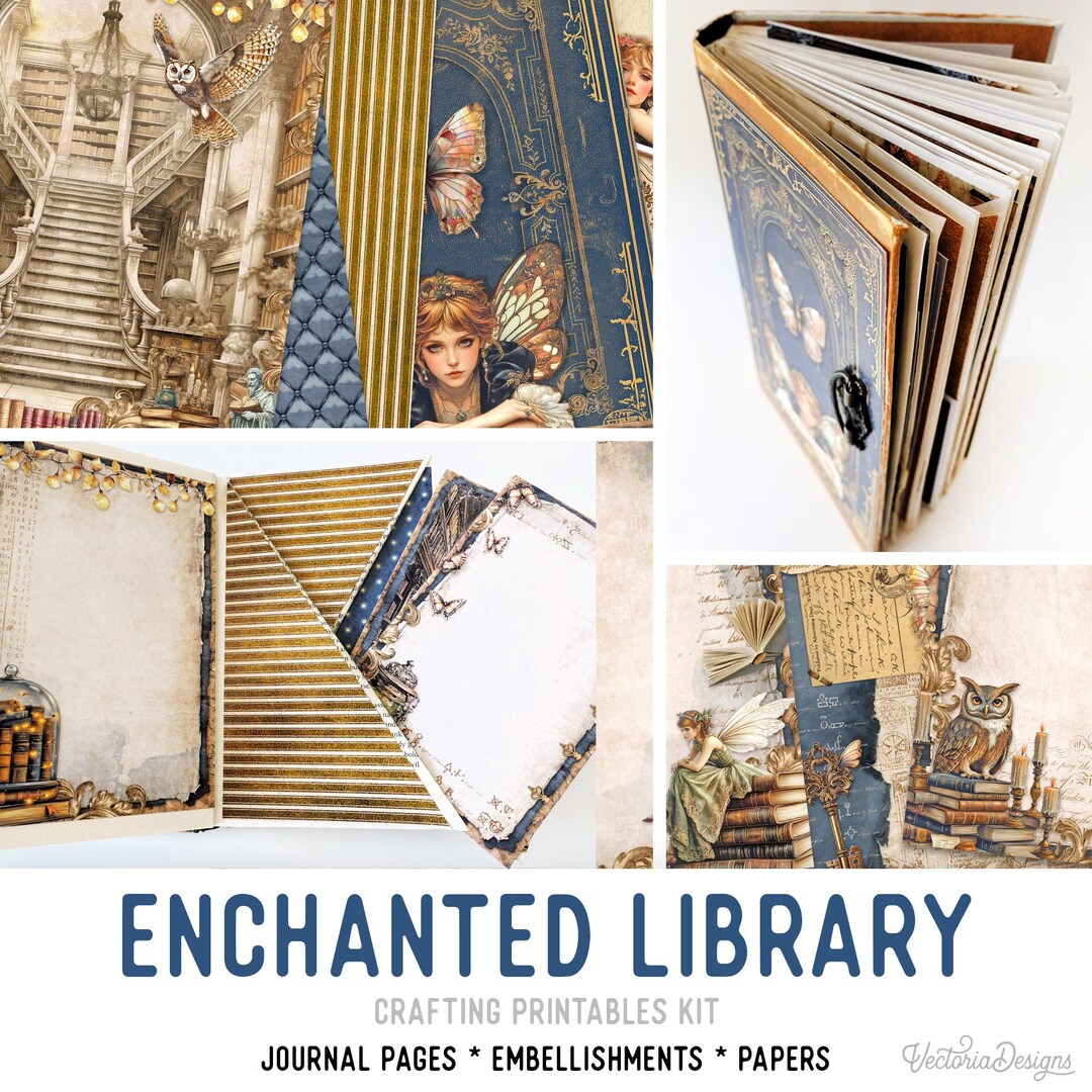 Enchanted Library Junk Journal Kit (standard) - Printable Pages, Papers ...
