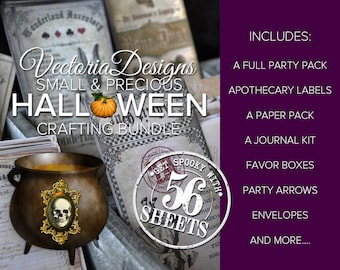 Halloween Bundle, Printable Halloween Paper, Party Supplies, Halloween Digital Downloads, Halloween Paper Pack, Halloween Gifts 001714