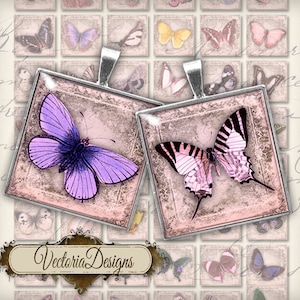 Butterfly Images 1 inch square printable crafting inchies instant download printable digital collage sheet - 000135