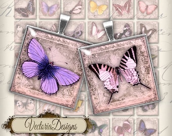 Butterfly Images 1 inch square printable crafting inchies instant download printable digital collage sheet - 000135