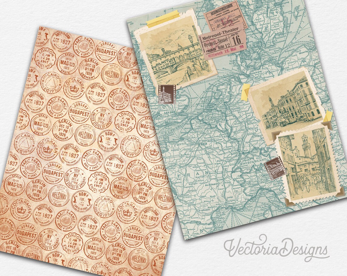 Capture My Travels Paper Pack Printable Paper Pack Digital - Etsy