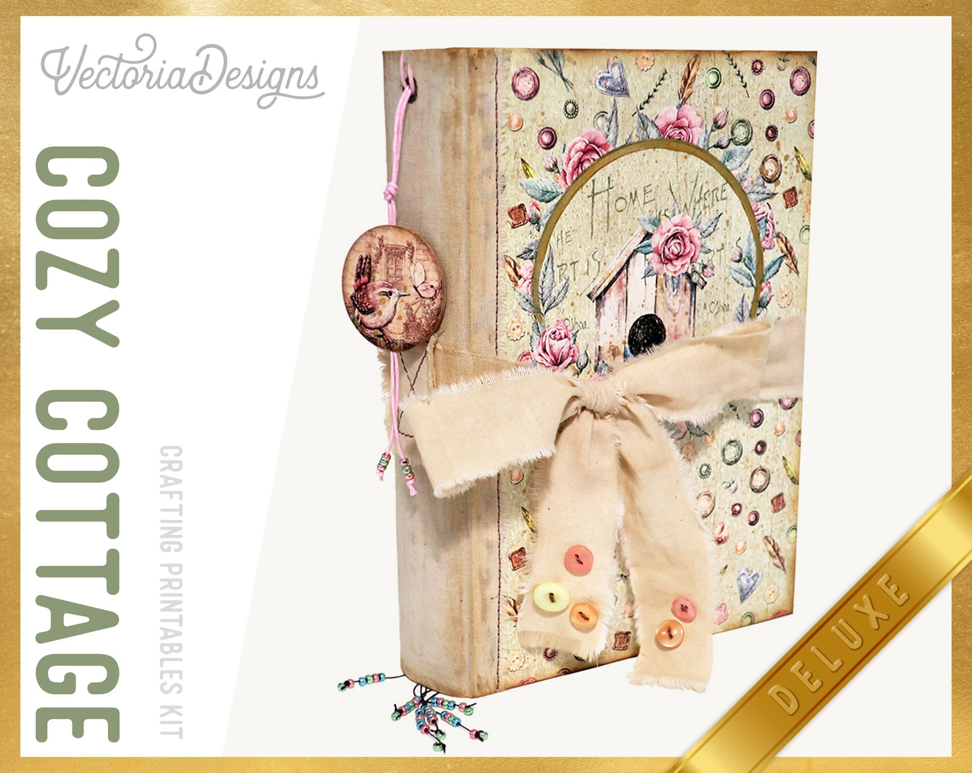 Cozy Cottage Journal , Vintage Planner Printables, Junk Journal Kit