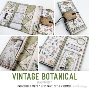 Vintage Botanical Mini Folio Mini Project Botanical Crafts Mini Folio Botanical Craft Folio Junk Journal Add On Printable Craft Kit 003520