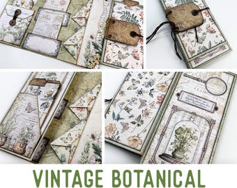 Vintage Botanical Mini Folio Mini Project Botanical Crafts Mini Folio Botanical Craft Folio Junk Journal Add On Printable Craft Kit S 003520