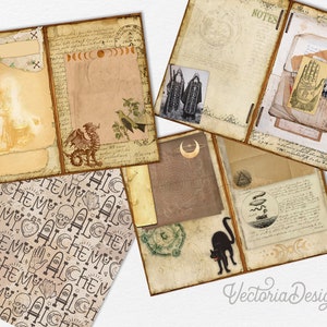 Magic Junk Journal Kit, Ephemera Journal Kit, Printable Journal Pages ...