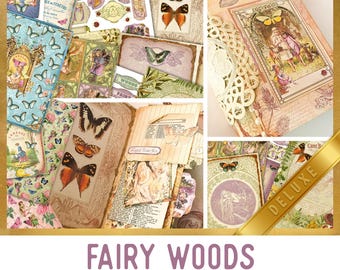 Fairy Woods DELUXE Crafting Printables Kit, Fairy Embellishments, Fairy Junk Journal, Fairies, Printable Journal, Journal Tutorial - 002662