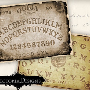 Ouija ATC vintage images occult digital background instant download printable collage sheet 000344