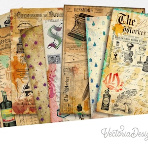 Vintage Writing Paper Pack, Decorative Paper Pack, Printable Paper Pack, Wrapping Paper, Scrapbook Paper Pack, Vintage Paper Pack 002026