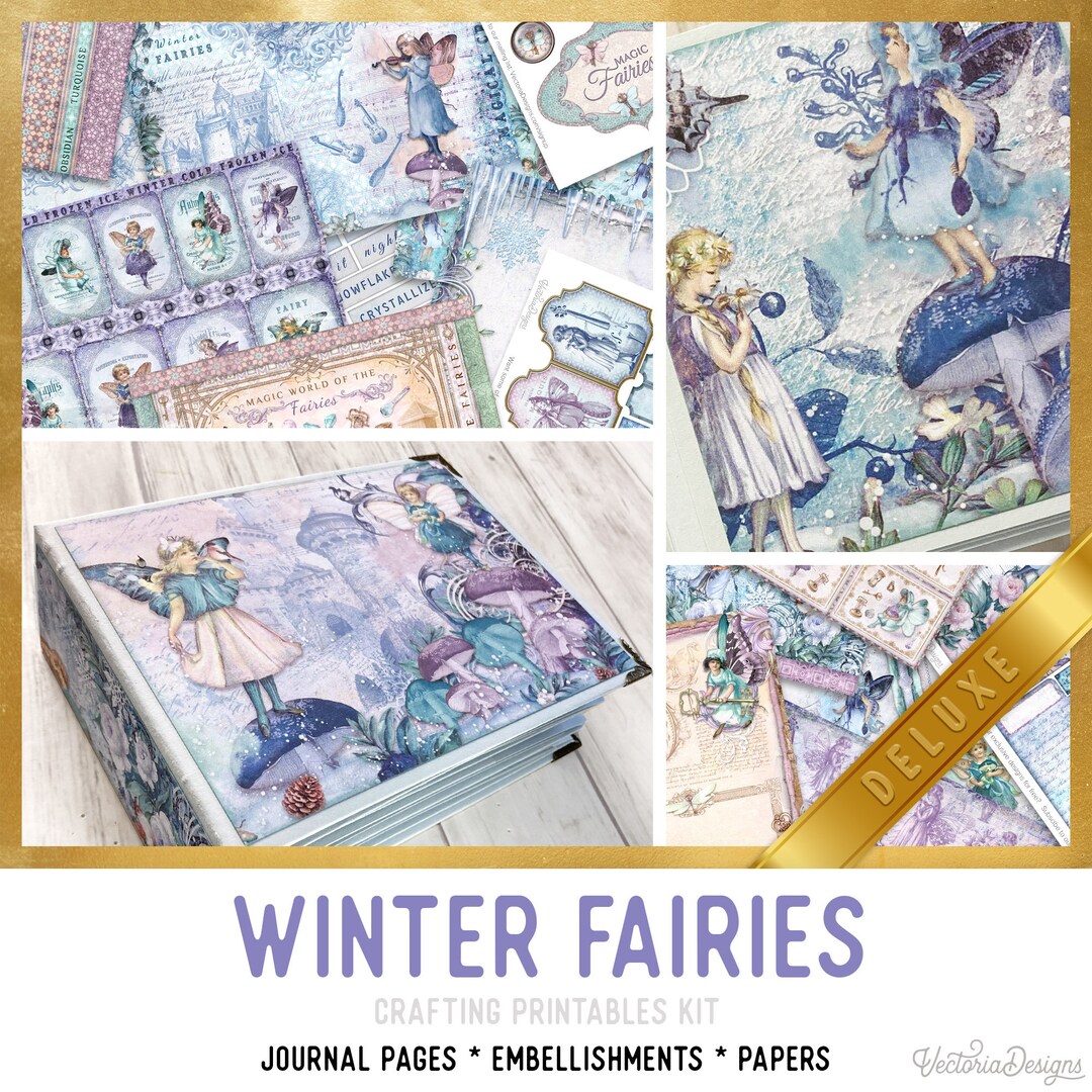Winter Fairies Junk Journal Kit (DELUXE) - Printable Craft Kit With ...