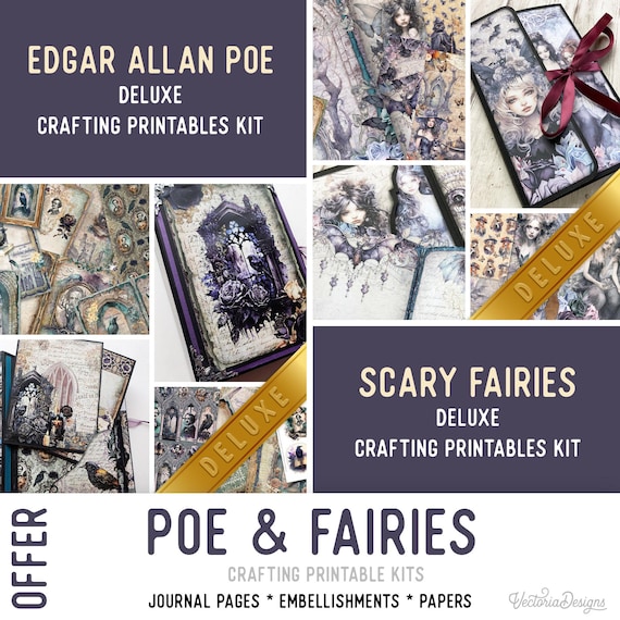 Poe Fairies Offer, Junk Journal Craft Printables (Pages, Papers and Embellishments) - 003836
