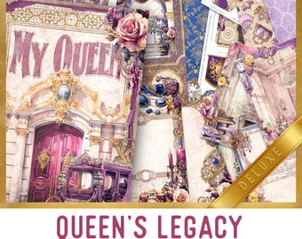 Queen's Legacy DELUXE Junk Journal Kit, Queen Crafting Printables Queen Embellishments Afdrukbaar Queen Paper Junk Journal Queen 003610