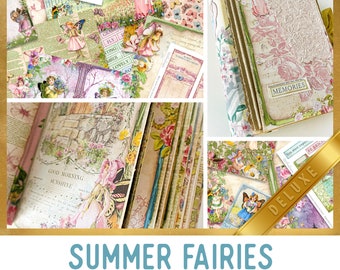 Summer Fairies DELUXE Junk Journal Kit Fairy Crafting Printables Kit Fairy Junk Journal Embellishments Fairy Paper Craft Kit Tutorial 003040