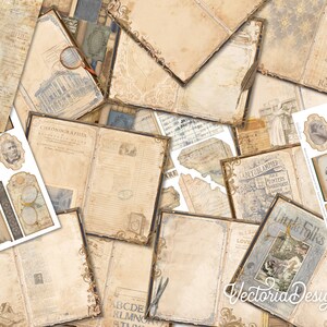 The Old Library Junk Journal Kit, Printable Junk Journal Pages, Printable Junk Journal Kit, Craft kits, Vintage Junk Journal Kit 002451 image 2