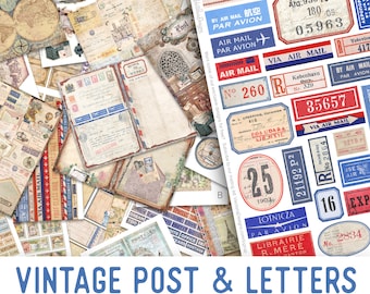 Vintage Post & Letters MEGA Crafting Bundle, Postage Printables, Printable Paper, Post Embellishments, Junk Journal, Craft Kits - 002556