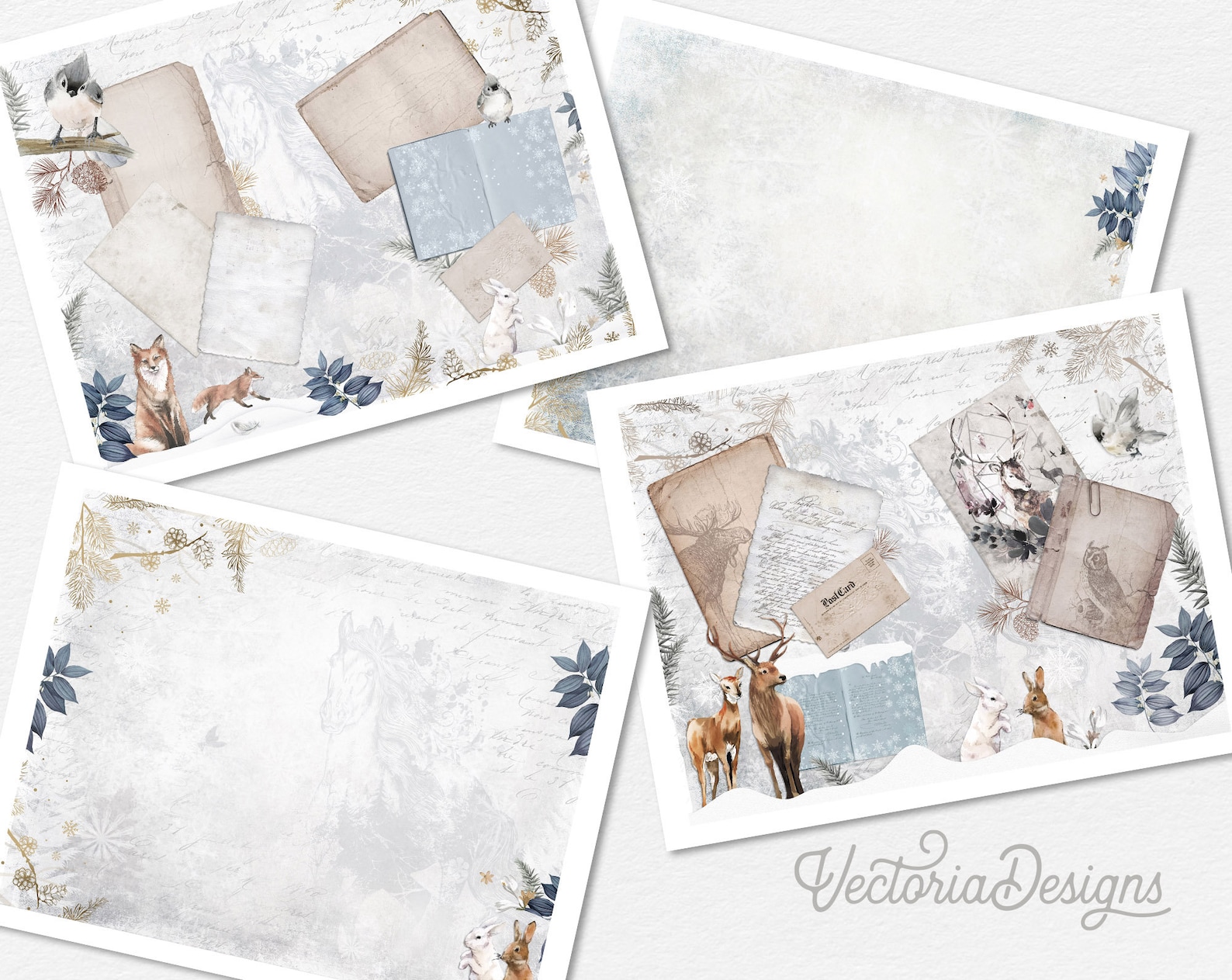 Winter Wonderland Junk Journal Kit - Printable Pages for Crafting ...