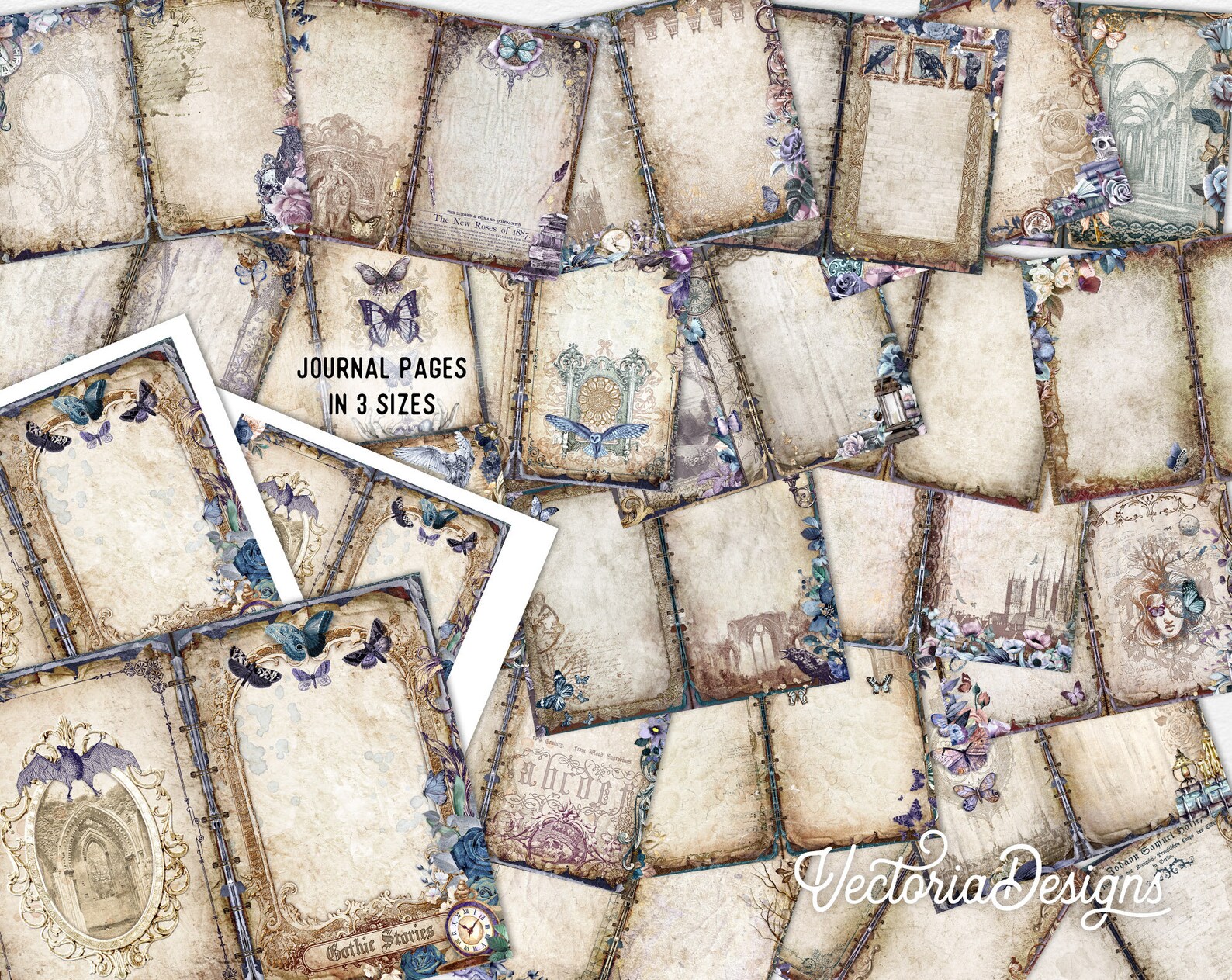 Gothic Journal Crafting Printables Kit DELUXE, Gothic Junk Journal ...