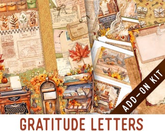 Gratitude Letters Junk Journal Kit ADD-ON, Printable Junk Journal Pages Journal Kit Craft kits Vintage Junk Journal 003617