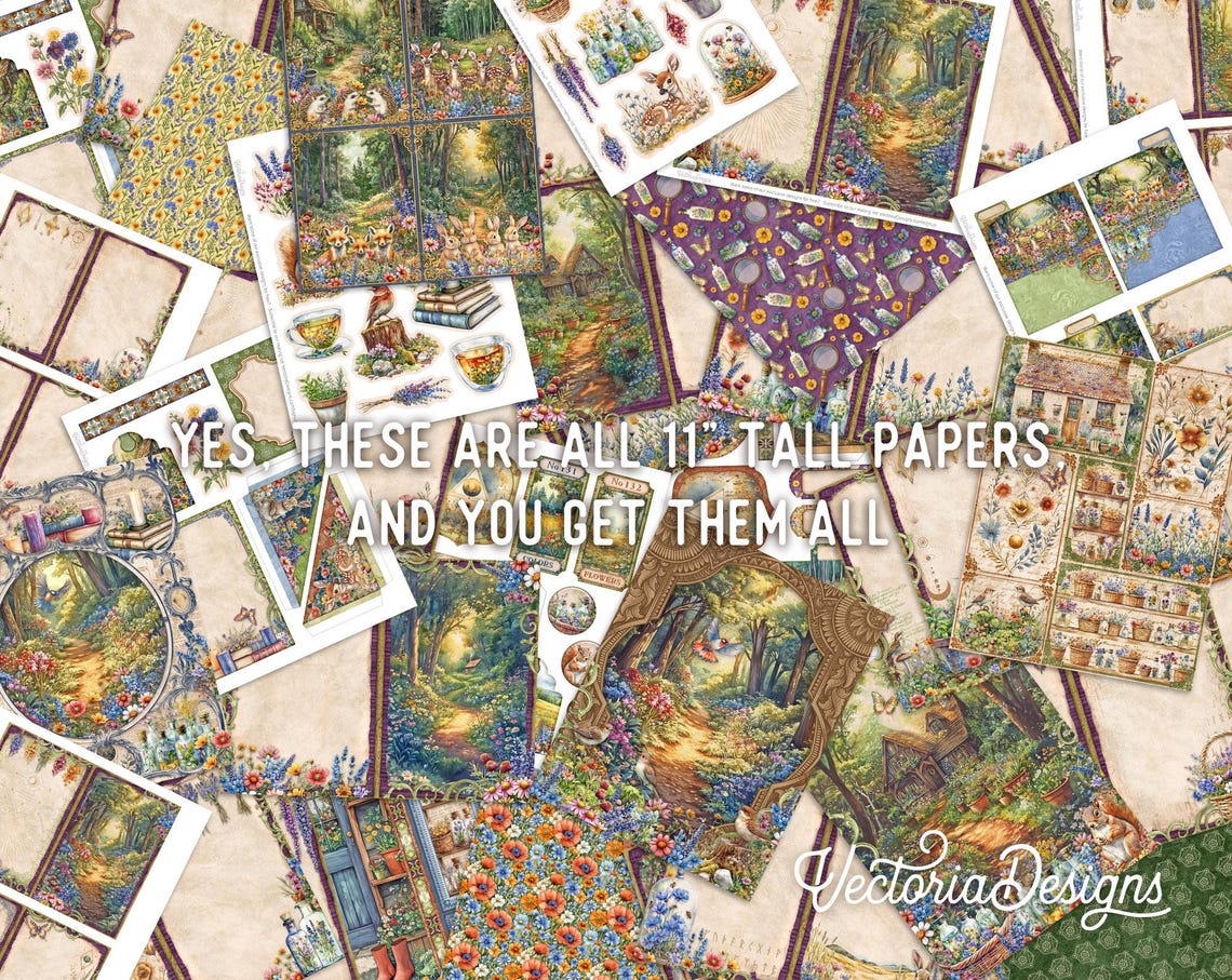 Wildflower Magic Junk Journal Kit (DELUXE) - Printable Pages, Papers ...