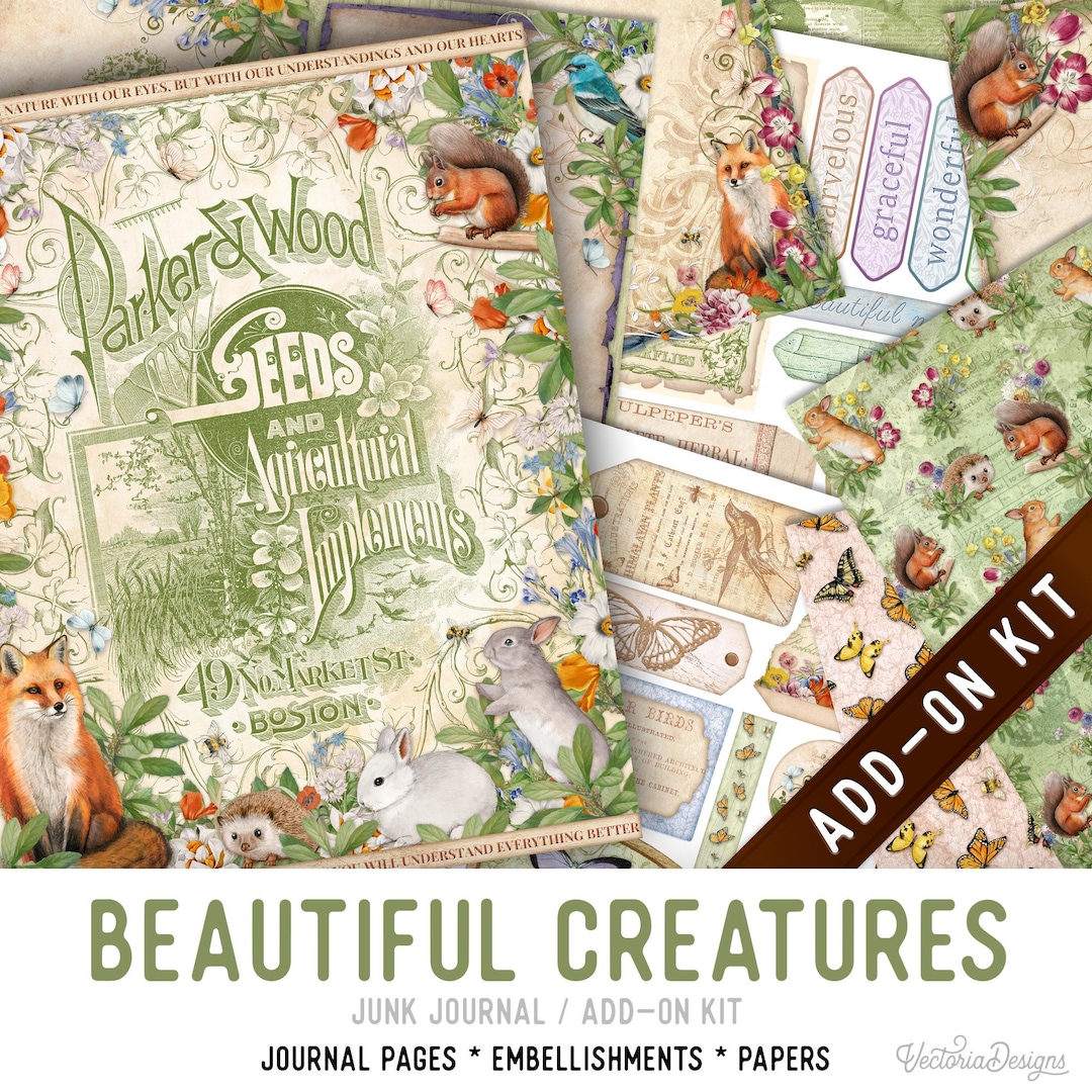 Beautiful Creatures Junk Journal Kit ADD-ON, Printable Junk Journal ...
