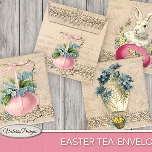 Printable Easter Tea Bag Envelopes, Easter Decoration, Easter Tea Bag, Easter Printable, Easter Graphic, Easter Tea, Scrapbook 001091