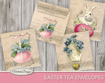 Printable Easter Tea Bag Envelopes, Easter Decoration, Easter Tea Bag, Easter Printable, Easter Graphic, Easter Tea, Scrapbook 001091