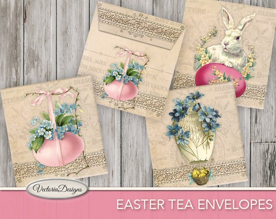 Printable Easter Tea Bag Envelopes, Easter Decoration, Easter Tea Bag, Easter Printable, Easter Graphic, Easter Tea, Scrapbook 001091