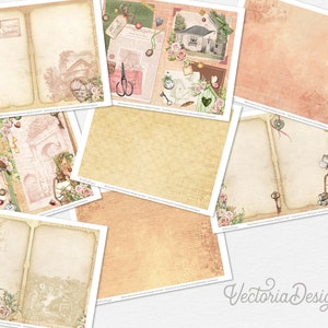 Journal cottage confortable, imprimables de planificateur vintage, kit de journal indésirable, journal éphémère, journal de scrapbooking, journal Cottagecore 002237 image 4