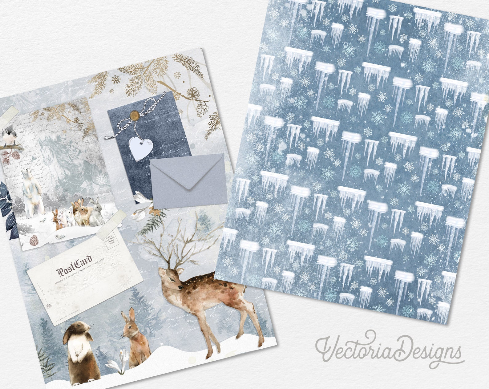 Winter Wonderland Junk Journal Kit - Printable Pages for Crafting ...