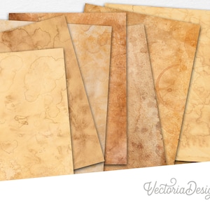 Soft Coffee Stained Paper Pack, Printable Paper Pack, Digital Paper, Antique Paper Pack, DIY Paper Pack, Scrapbook Paper 002293