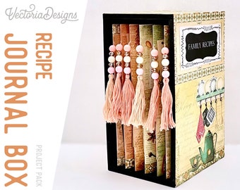 Recipe Journal Box Project Pack, Printable Junk Journal Kit, Paper Journal, Digis Junk Journal Kit, Ephemera  002245