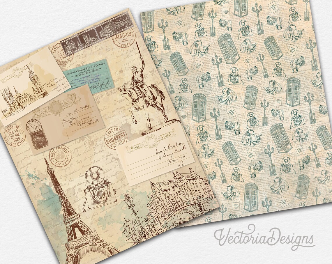 Capture My Travels Paper Pack Printable Paper Pack Digital - Etsy