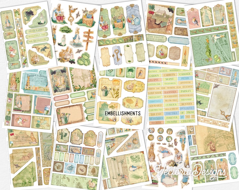 Peter Rabbit Crafting Printables Kit, Junk Journal - 002312 - Etsy