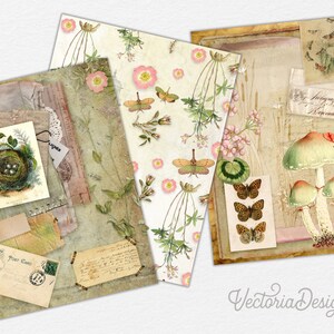 Botanical Paper Pack, Scrapbook Paper, Decorative Paper, Cottagecore, Printable Paper Pack, Garden Paper Pack, Junk Journal Paper - 002044 image 3