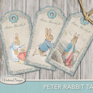 Peter Rabbit Tags, Beatrix Potter Tags, Printable Tags, Peter Rabbit Paper, Digital Tags, Peter Rabbit Stickers, Tags Scrapbooking 001716