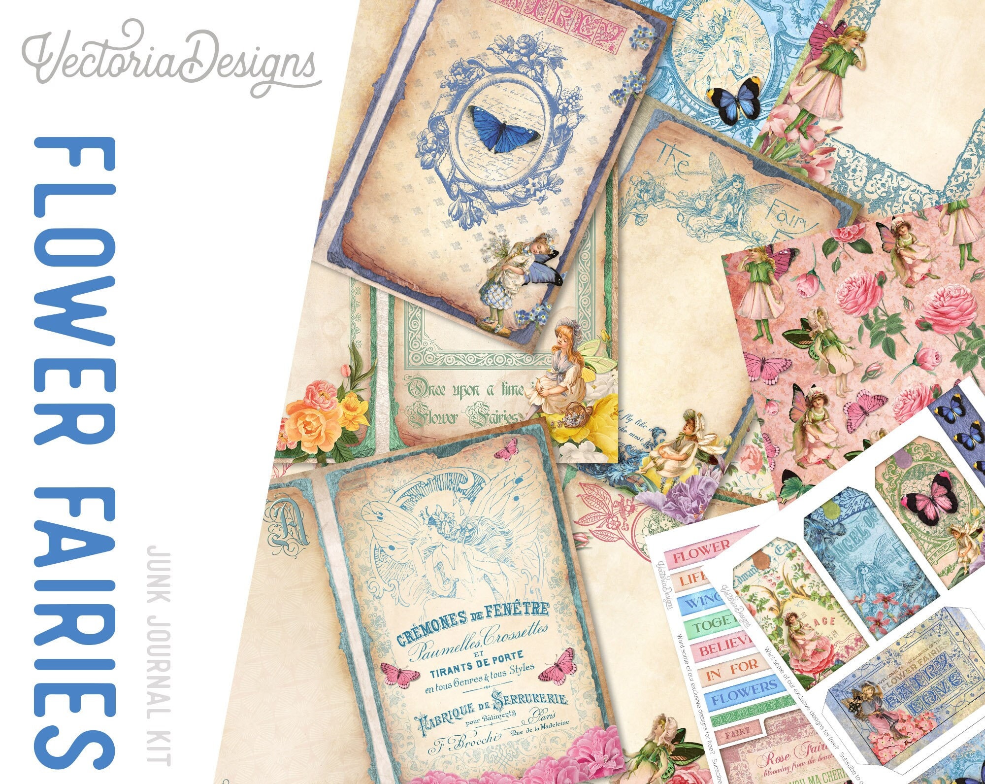 Printable Junk Journal Elements & Ephemera, Flights of Fancy