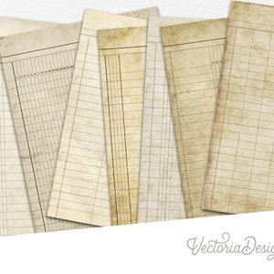 Printable Ledger Paper, Ledger Book, Digital Ledger Paper, Junk Journal, Decorative Paper, Scrapbook Digital, Old Ledger Paper Craft 001291