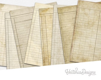 Printable Ledger Paper, Ledger Book, Digital Ledger Paper, Junk Journal, Decorative Paper, Scrapbook Digital, Old Ledger Paper Craft 001291