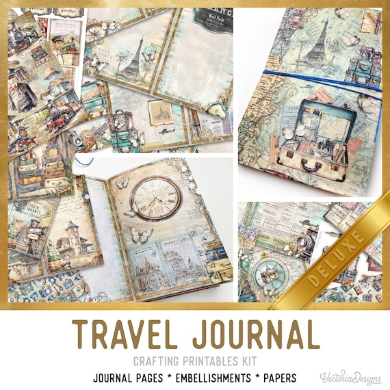 Travel Junk Journal Kit – Deluxe Printable Crafting Pages