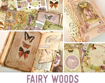 Fairy Woods Crafting Printables Kit, Fairy Embellishments, Fairy Junk Journal, Fairies, Printable Journal, Junk Journal Tutorial - 002374