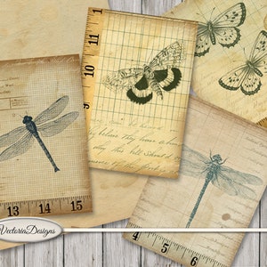 Dragonfly Cards, Printable Cards, Dragonfly Stencil, Butterflies Cards, Dragonfly Digital, Paper Butterflies, Vintage Cards,Gift Tags 001556
