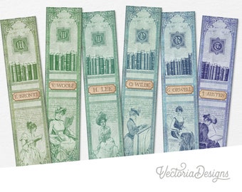 Vintage Bookmarks, Printable Bookmarks, Junk Journal Embellishments, Scrapbooking, DIY Bookmarks, Vintage Bookmarks, Books - 002767