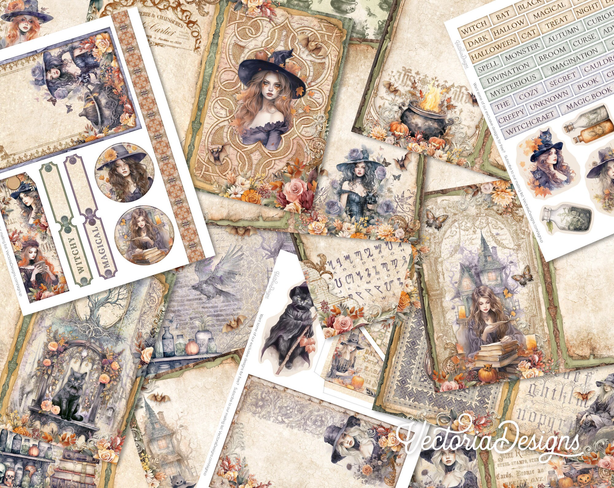 Victorian Witches Junk Journal Kit Printable Junk Journal Witch ...