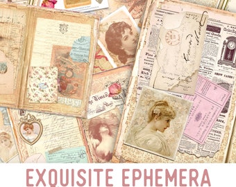 Exquisite Ephemera Junk Journal Kit, Junk Journal Supplies, Junk Journal Ephemera, Junk Journal Printables, Junk Journal Pages 002119