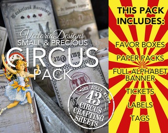 Small & Precious Circus Pack, Printable Circus Pack Paper Crafting diy Circus Party Printable  digital scrapbooking paper crafting 001618