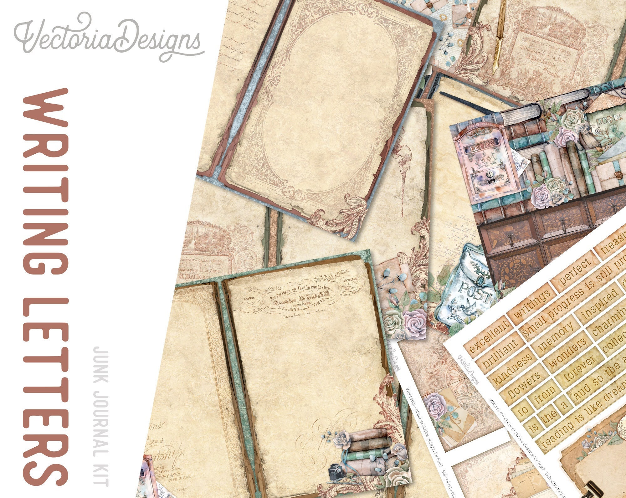 Buy Lined Vintage Paper for Junk Journals, Journaling Digital Kit  Printable, Paper to Write on for Printable Junk Journals, Junk Journal Paper  Online in India 