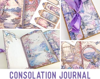 Consolation Journal Junk Journal Kit, Solace Journal Crafting Printables Kit Solace Embellishments Printable Paper Craft Tutorial 003577