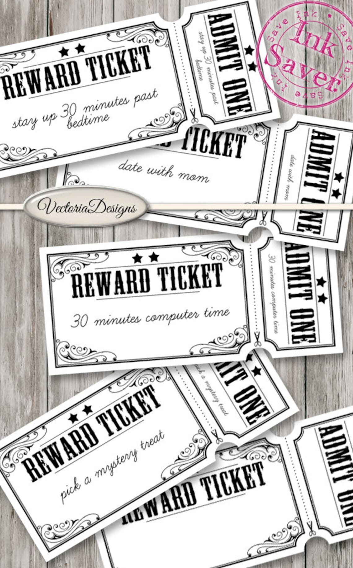 Reward Tickets for Kids Printable Kids Rewards Diy Good - Etsy