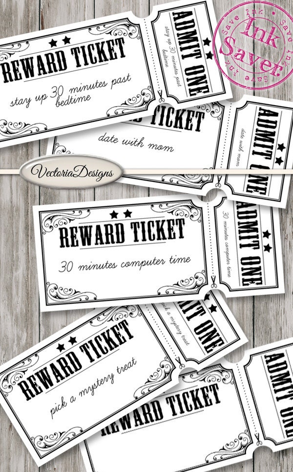 Reward Tickets For Kids Printable Kids Rewards Diy Good Behaviour 