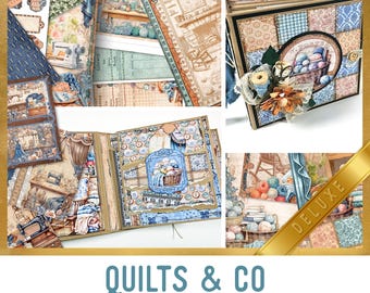 Quilts & Co Junk Journal Kit DELUXE, Quilting Junk Journal Crafting Printables Journal Quilting Embellishments Journal Craft Tutorial 003742