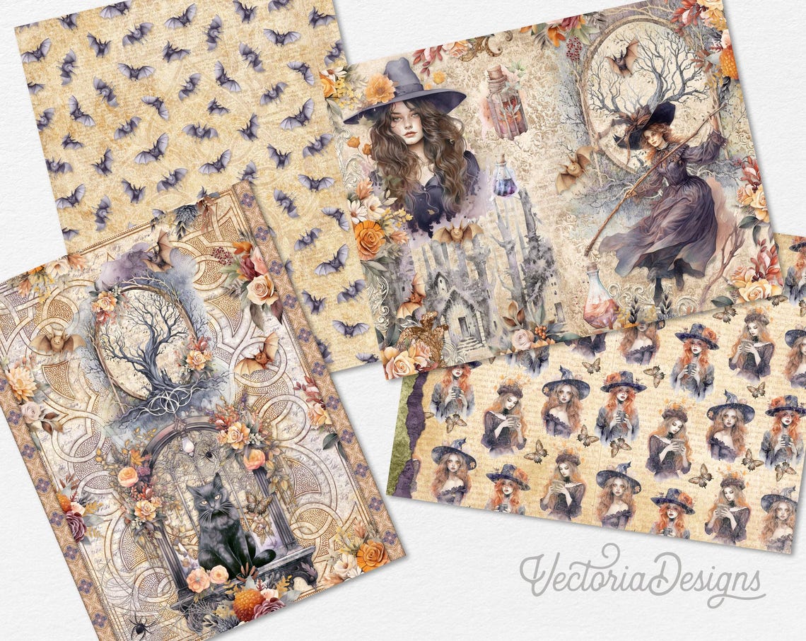 Victorian Witches Junk Journal Kit ADD-ON, Printable Craft Kit With ...